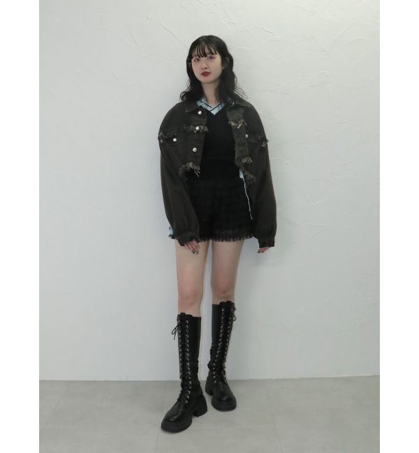 jouetie「ワイドクロップドフリンジGジャン【セットアップ対応】」|ブルゾン・スタジャン|