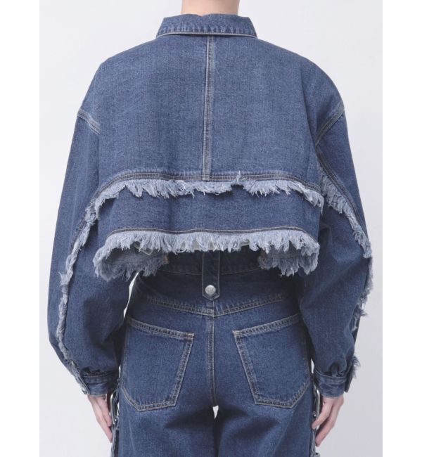 jouetie「ワイドクロップドフリンジGジャン【セットアップ対応】」|ブルゾン・スタジャン|