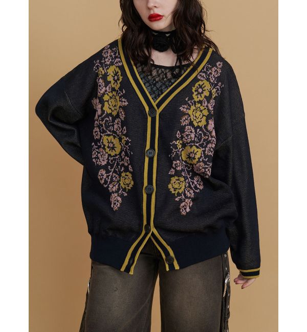 jouetie「ウエスタンライクジャガードルーズカーデ」|カーディガン|