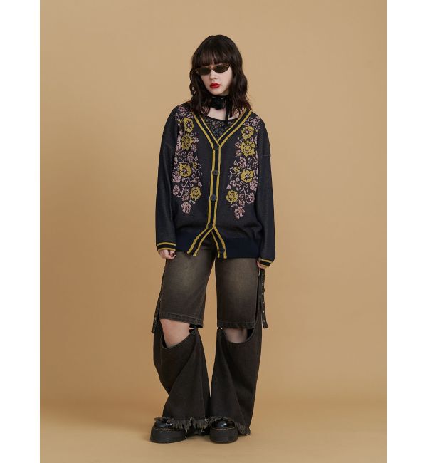 jouetie「ウエスタンライクジャガードルーズカーデ」|カーディガン|