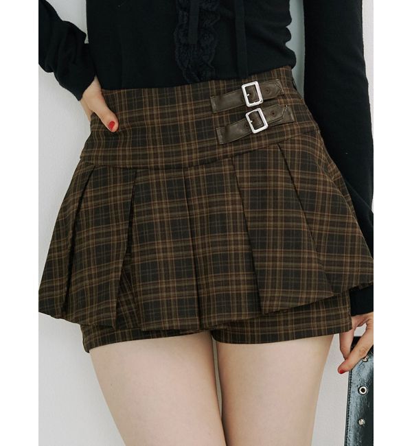 jouetie「ベルトプリーツミニスカパン」|スカート|ブラウン