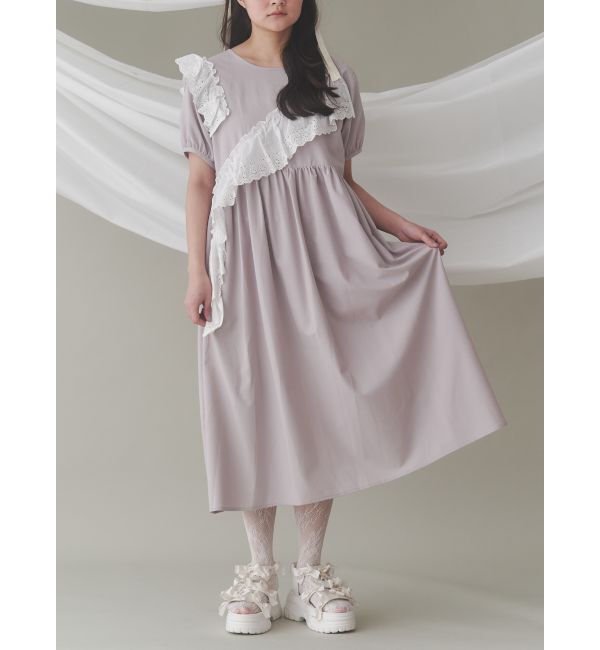 merry jenny「フリルコットンワンピース」|ワンピース|ラベンダー