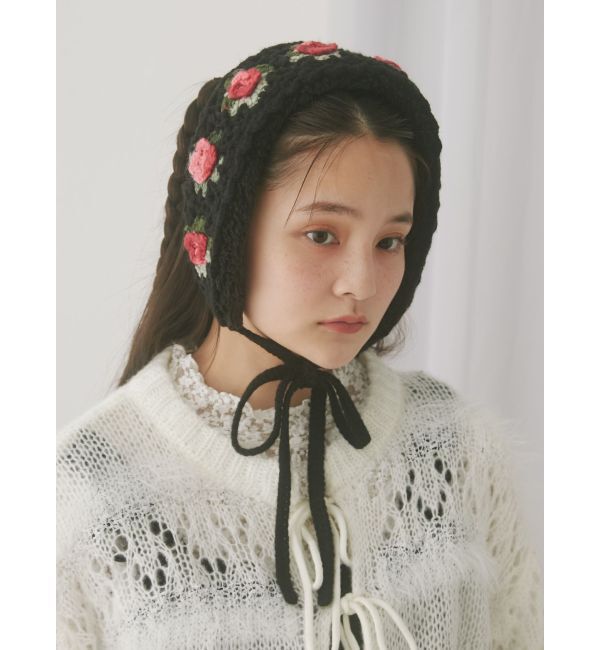 merry jenny「クロシェヘッドドレス」|カチューシャ|ブラック