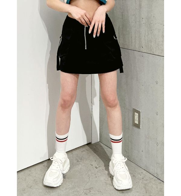 GYDA「カーゴポケットスカートライクショートパンツ」|その他|ブラック