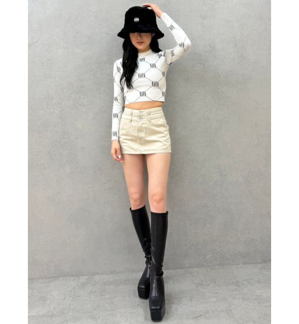 GYDA「Wウエストデザインスカートライクショートパンツ」|スカート|