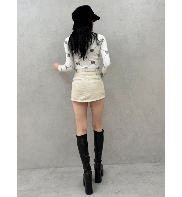 GYDA「Wウエストデザインスカートライクショートパンツ」|スカート|