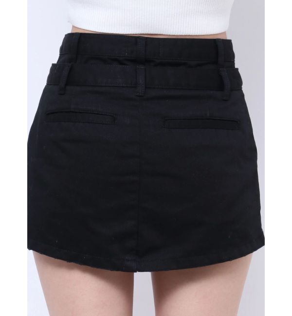 GYDA「Wウエストデザインスカートライクショートパンツ」|スカート|