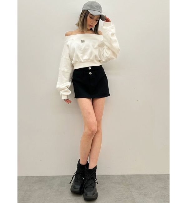 GYDA「Wウエストデザインスカートライクショートパンツ」|スカート|