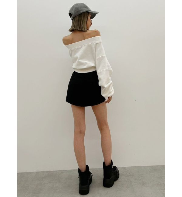 GYDA「Wウエストデザインスカートライクショートパンツ」|スカート|