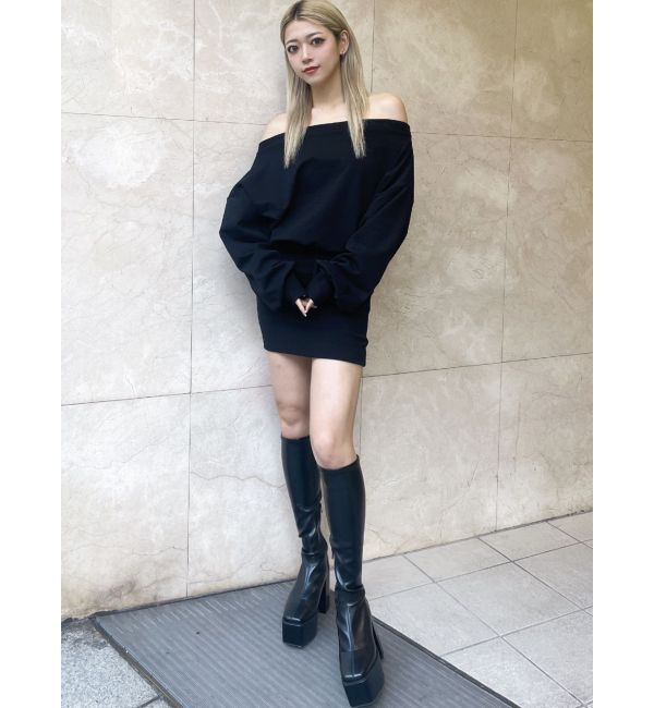 GYDA「GDドッキングオフショルスウェットワンピース」|ワンピース|