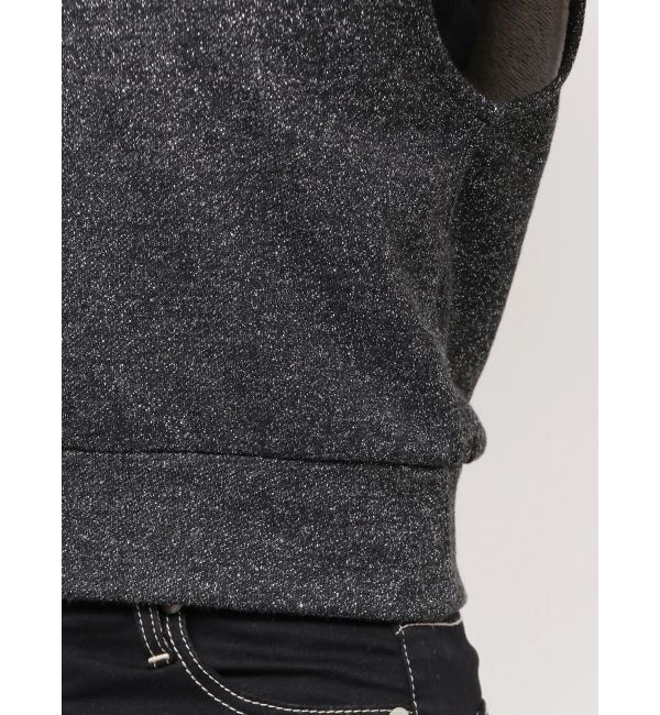 GYDA「GG GLITTERノースリショートスウェットパーカー」|パーカー|