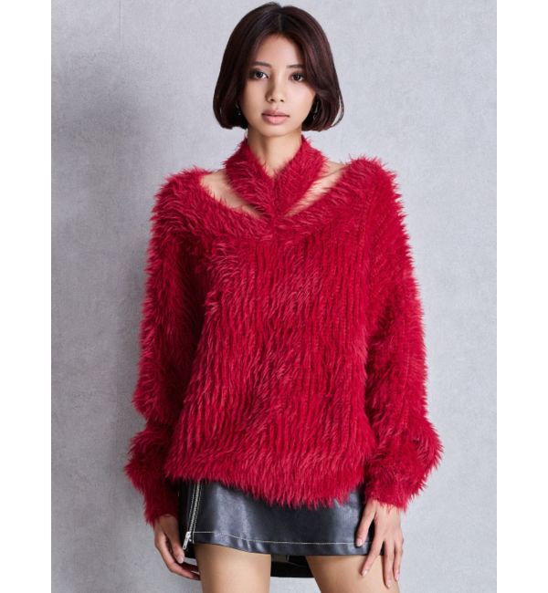 GYDA「2WAYシャギーチョーカーニットトップス」|ニット・セーター|