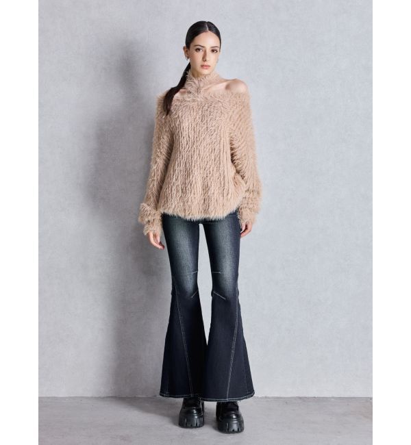 GYDA「2WAYシャギーチョーカーニットトップス」|ニット・セーター|