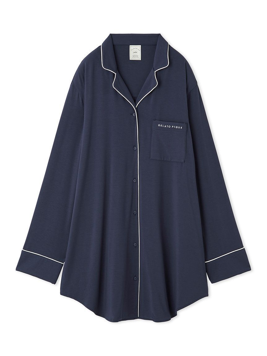 gelato pique「パイピングロングシャツ」|ルームウェア|