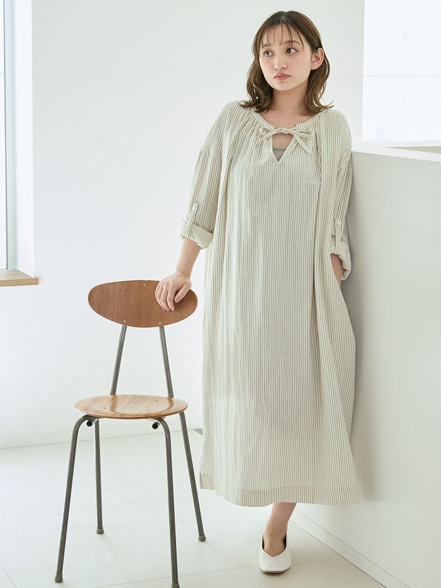 gelato pique「ガーゼストライプワンピース」|ルームウェア|
