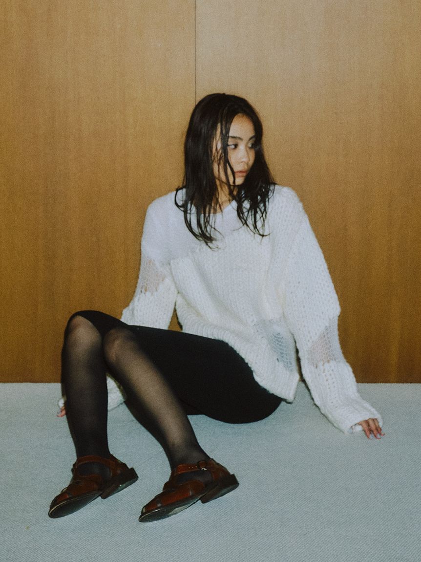 styling/「コンビクルーネックハンドニット」|ニット・セーター|WHT