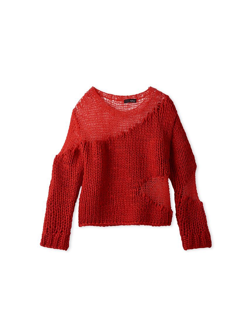 styling/「コンビクルーネックハンドニット」|ニット・セーター|RED