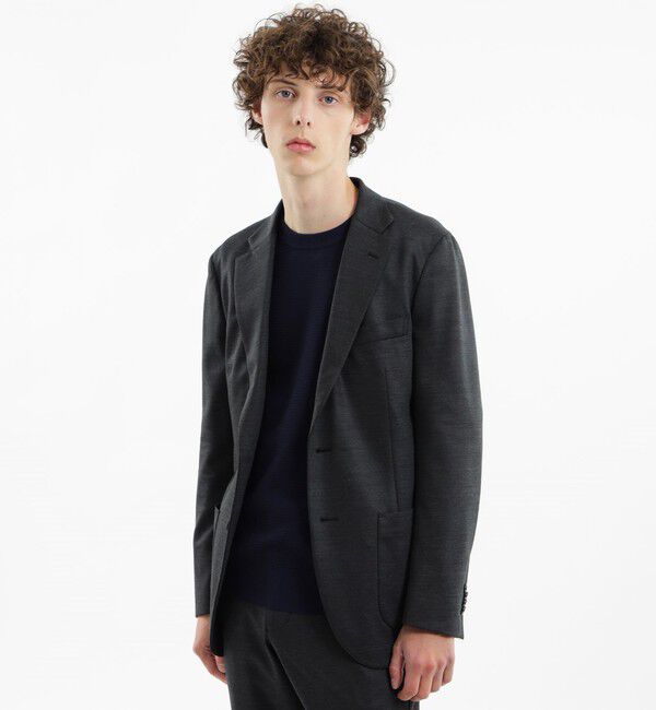 MACKINTOSH PHILOSOPHY「テーラードジャージー ジャケット ウール混モックロディ」|テーラードジャケット|チャコールグレー