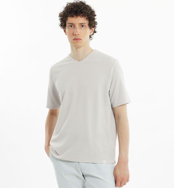 MACKINTOSH PHILOSOPHY「ストレッチミラノリブ Vネック半袖Tシャツ」|Tシャツ・カットソー|ライトグレー