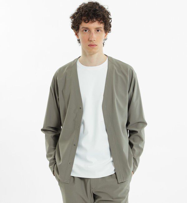 MACKINTOSH PHILOSOPHY「ドライフラットストレッチ ラグランカーディガン ハイテンショントリコット」|ブルゾン・スタジャン|ライトグリーン