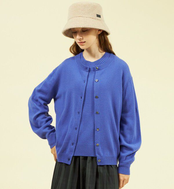 MACKINTOSH PHILOSOPHY「ウールカシミヤクルーネックカーディガン」|ニット・セーター|ブルー