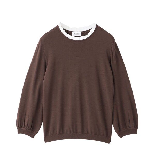 MACKINTOSH PHILOSOPHY「フリルカラーパフスリーブニット」|ニット・セーター|キャメル