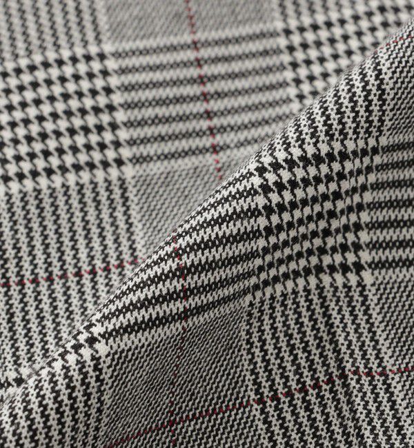  「シンセティックレザーコンビ グレンチェックスリムスラックス」|スラックス|