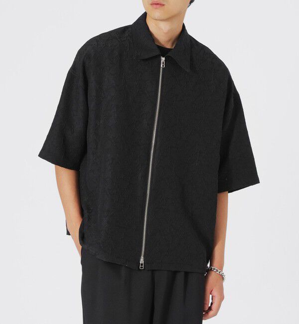  「フクレジャカードジップショートスリーブ」|シャツ・ブラウス|