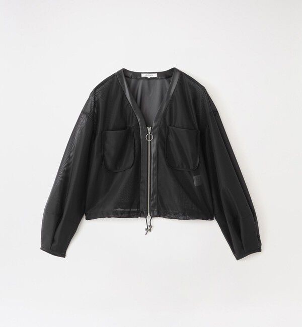  「ラッセルメッシュカーディガン」|ブルゾン・スタジャン|ブラック