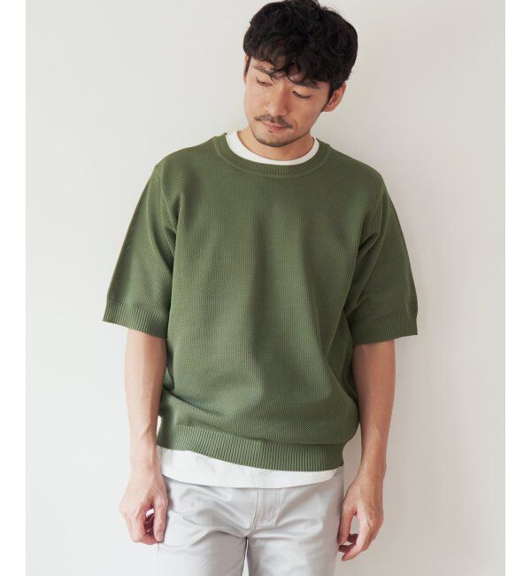 ikka「【2点セット】ワッフルニット半袖インナーセット」|ニット・セーター|