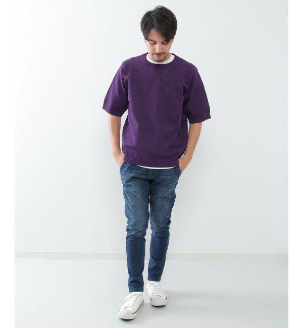 ikka「【2点セット】ワッフルニット半袖インナーセット」|ニット・セーター|