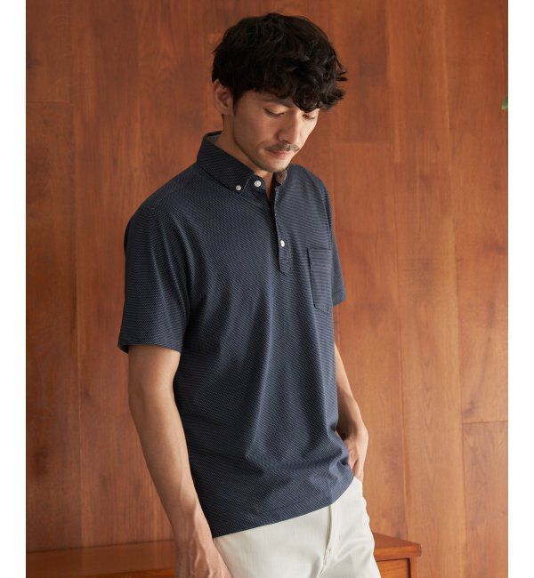 IKKA LOUNGE「ドライラックスボタンダウンポロシャツ」|Tシャツ・カットソー|チャコール