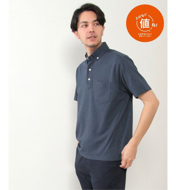 IKKA LOUNGE「ドライラックスボタンダウンポロシャツ」|Tシャツ・カットソー|ネイビー