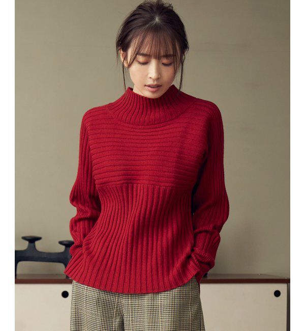 ikka「7Gワイドリブ切り替えプルオーバー」|プルオーバー|レッド