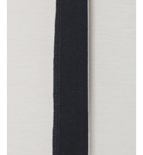 ikka「7分バイカラーボタンレスカーディガン」|カーディガン|