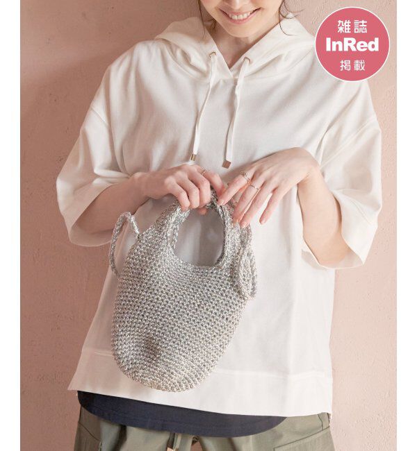 ikka「こま編みクリテショルダーバッグ」|その他|シルバー