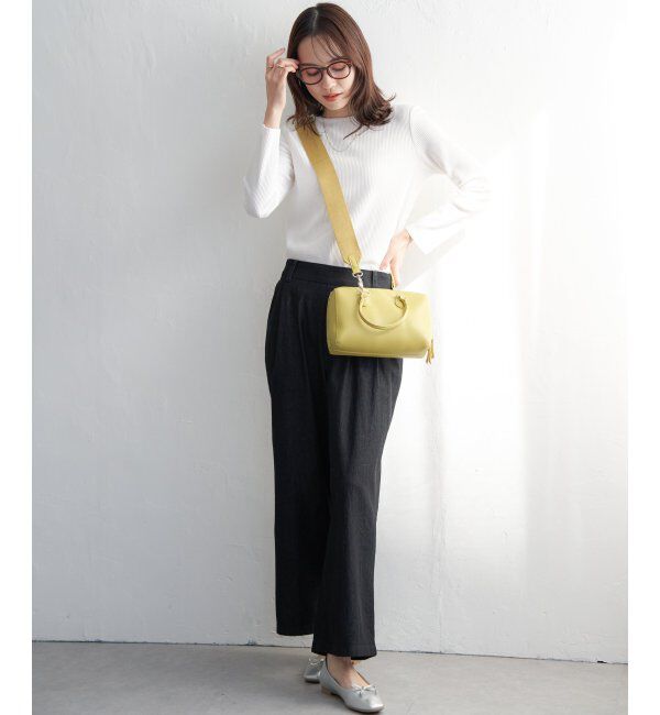 ikka「フロントタックワイドパンツ」|その他|