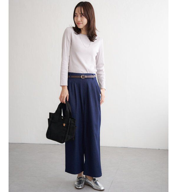 ikka「フロントタックワイドパンツ」|その他|