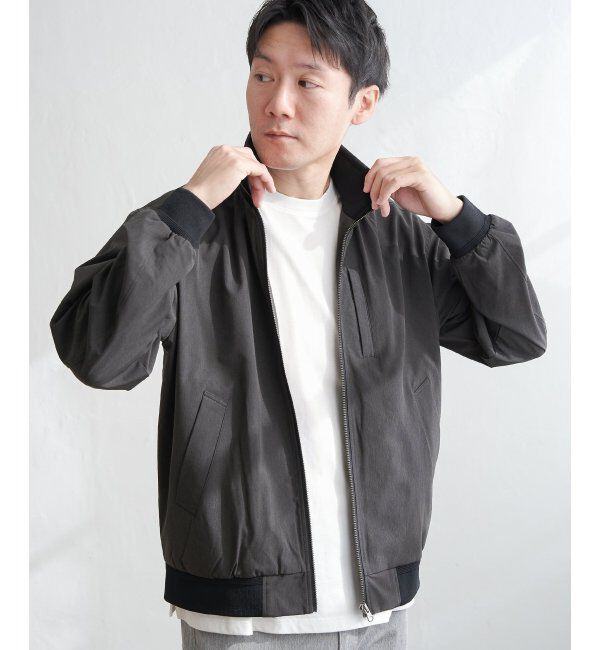 ikka「Teflon(R) 襟2wayブルゾン」|ブルゾン・スタジャン|チャコール
