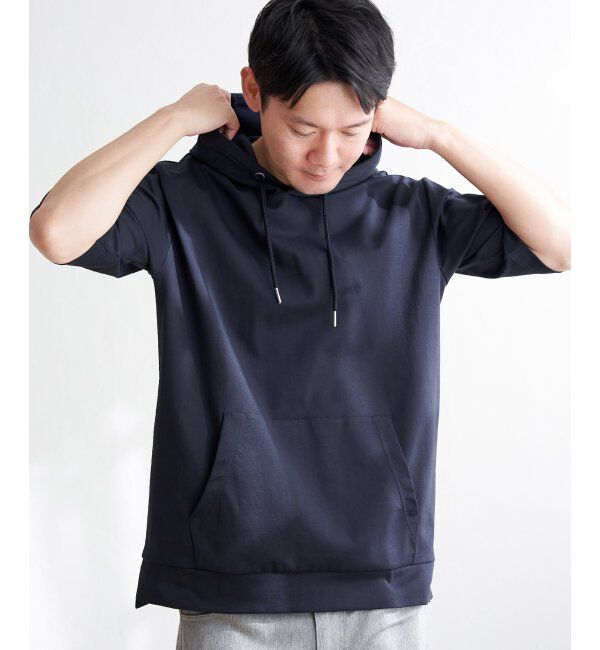 ikka「GOKUラクセイカツ5ブパーカ」|Tシャツ・カットソー|ネイビーブルー