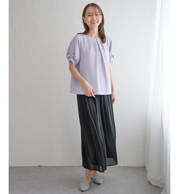 IKKA LOUNGE「ドライタッチ袖リボンブラウス」|シャツ・ブラウス|