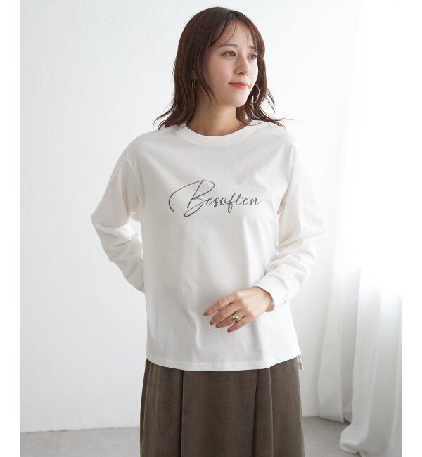 ikka「ロゴフォトプリントスウェットTシャツ」|Tシャツ・カットソー|