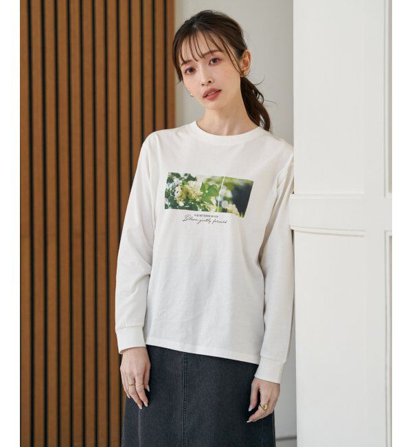 ikka「ロゴフォトプリントスウェットTシャツ」|Tシャツ・カットソー|