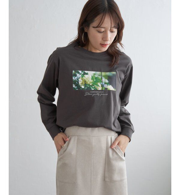 ikka「ロゴフォトプリントスウェットTシャツ」|Tシャツ・カットソー|