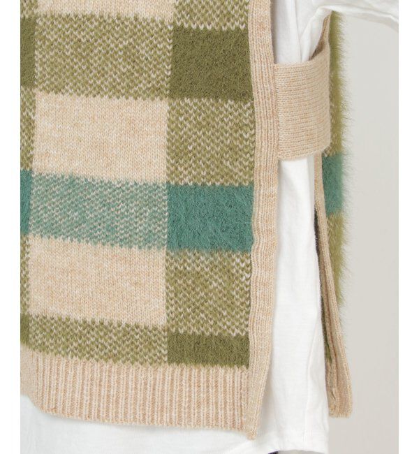 Lbc with Life「ジャカードフェザーチェックベスト」|ニット・セーター|