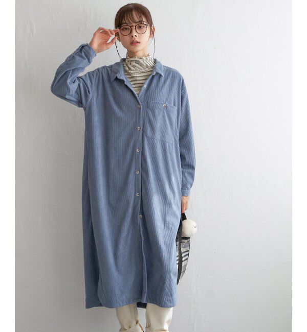 Lbc with Life「コーデュロイワンピース」|ワンピース|ブルー