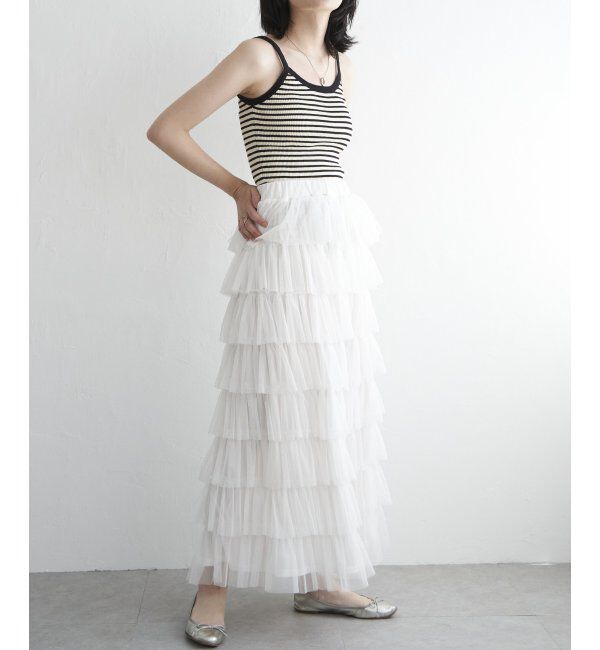 VENCE share style「チュール無地ティアードスカート」|スカート|