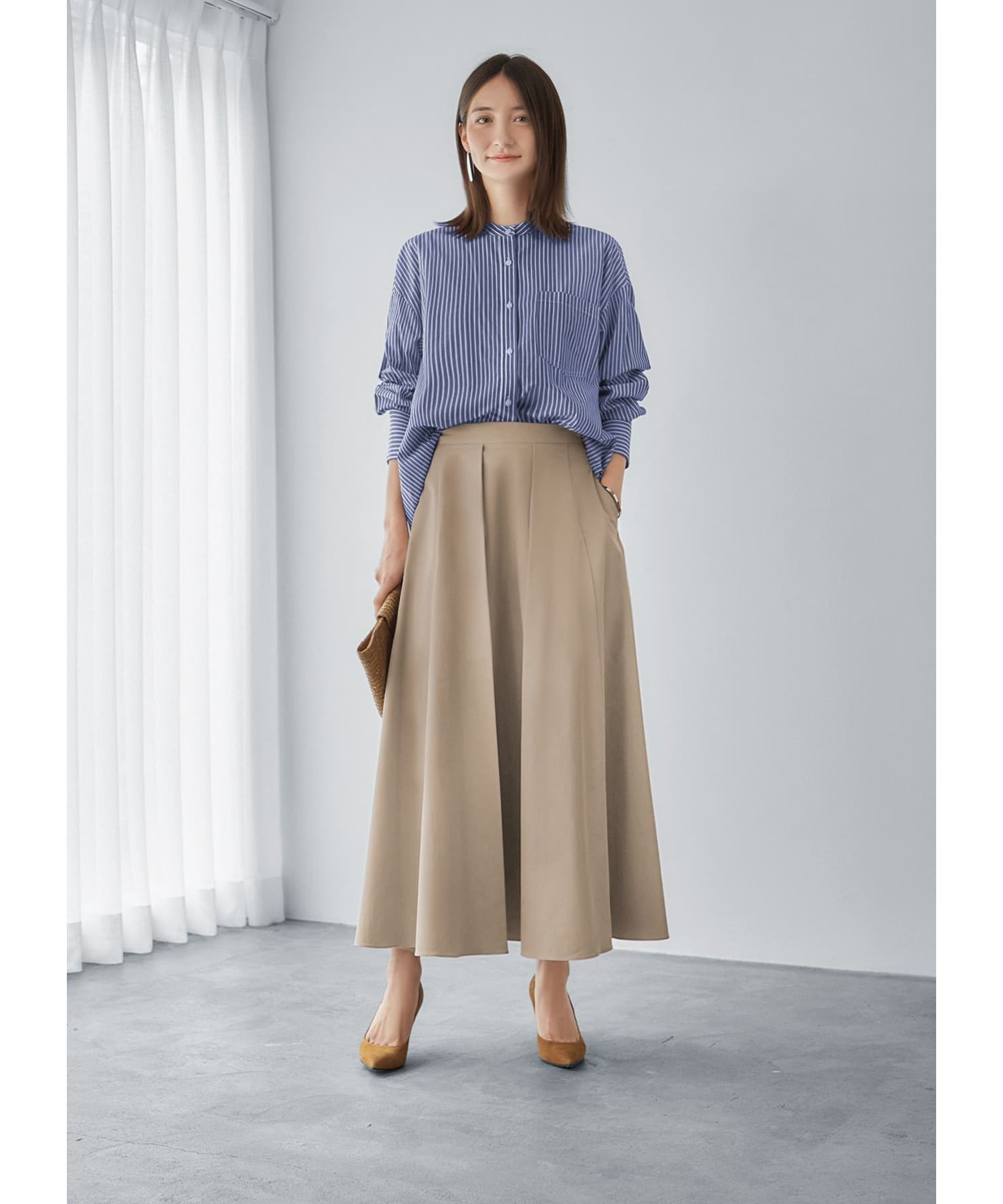 STYLE DELI「バンドカラーストライプシャツ」|シャツ・ブラウス|