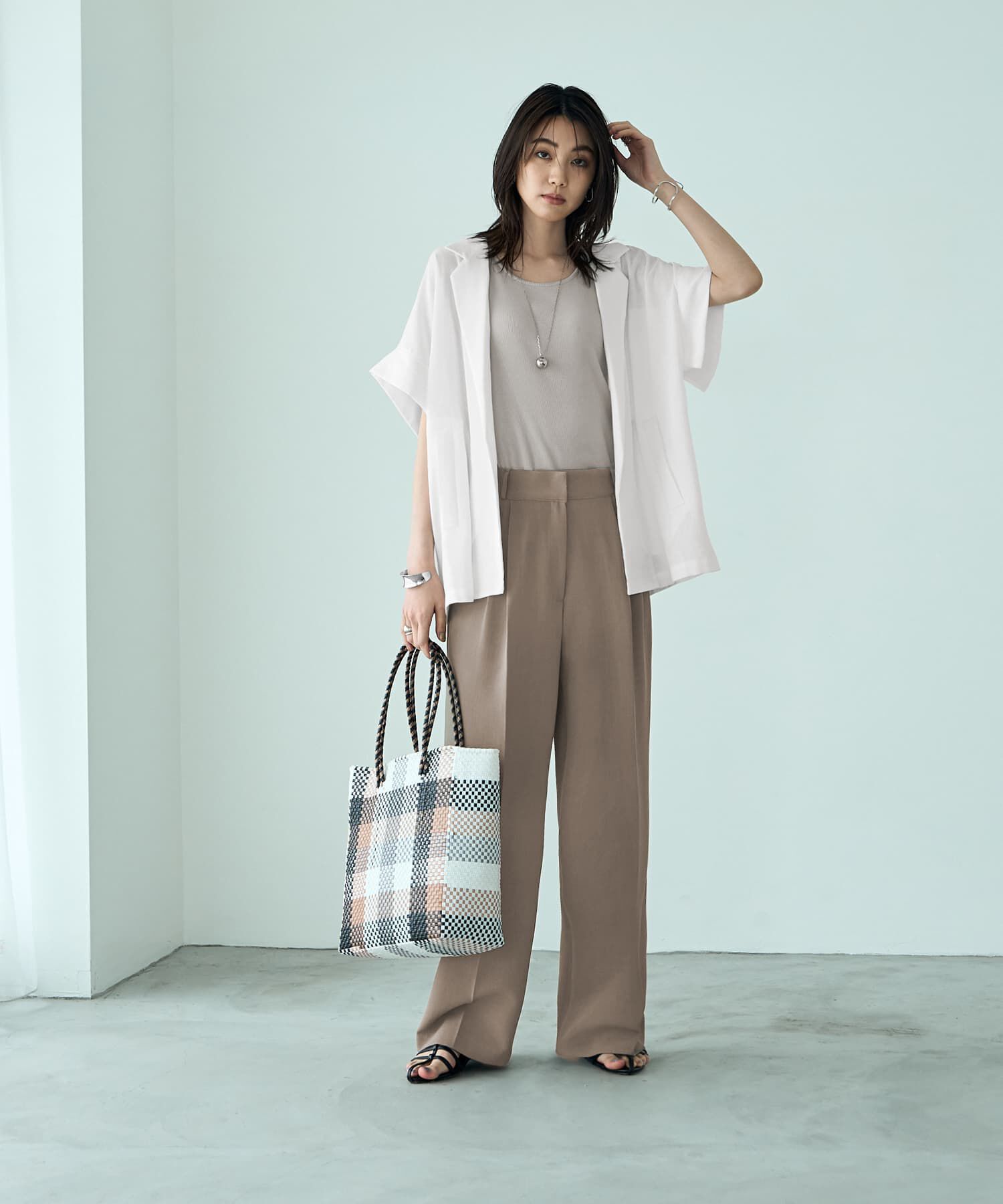 STYLE DELI「【LUXE】シャリ感シアーBIGスリーブジャケット」|その他|