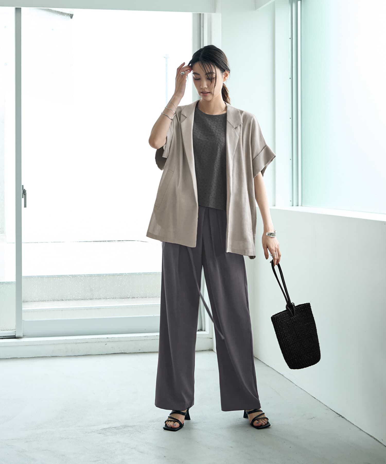 STYLE DELI「【LUXE】シャリ感シアーBIGスリーブジャケット」|その他|